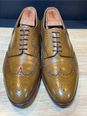 John Lobb “Darby” Men’s Tan Leather Wingtip Brogue Derbies US Sz 10.5D